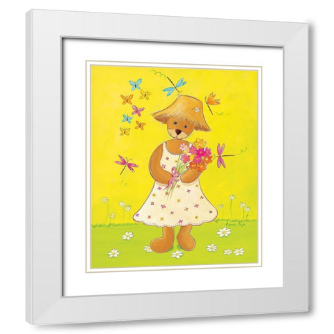 La copine du jardinier White Modern Wood Framed Art Print with Double Matting by Fays, Lynda