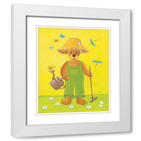 Le jardinier White Modern Wood Framed Art Print with Double Matting by Fays, Lynda