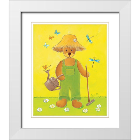 Le jardinier White Modern Wood Framed Art Print with Double Matting by Fays, Lynda