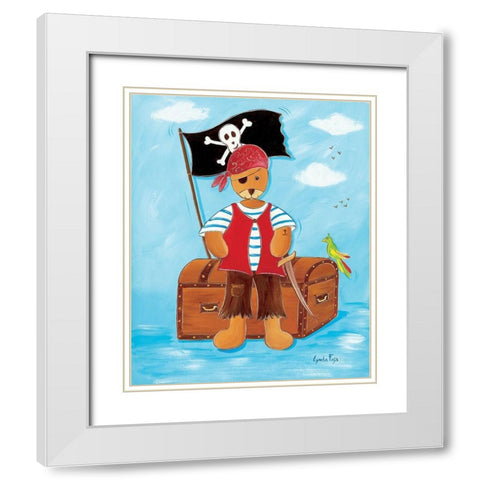 Le pirate White Modern Wood Framed Art Print with Double Matting by Fays, Lynda