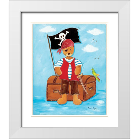 Le pirate White Modern Wood Framed Art Print with Double Matting by Fays, Lynda