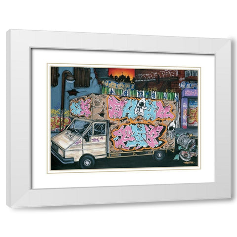 Kamtar Sens I White Modern Wood Framed Art Print with Double Matting by Butch and Pea