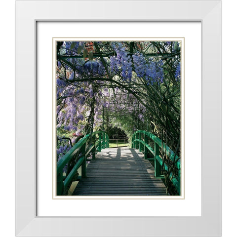 Jardin de Monet a Giverny I White Modern Wood Framed Art Print with Double Matting by Pinsard, Laurent