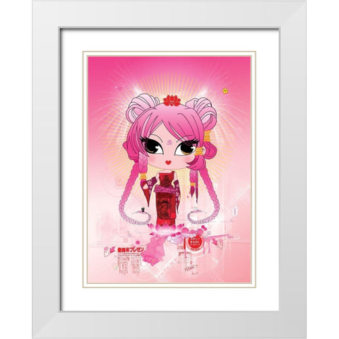 SoKawaii White Modern Wood Framed Art Print with Double Matting by DS, Kamala