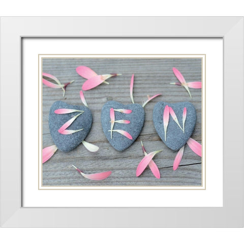 Zen I White Modern Wood Framed Art Print with Double Matting by BRAUN Studio