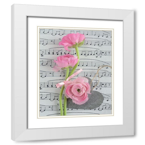 Composition florale - Coupe White Modern Wood Framed Art Print with Double Matting by Chatelain, Sonia