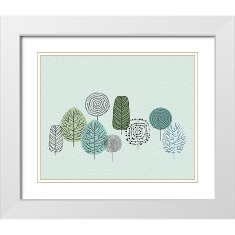 Organic 4 White Modern Wood Framed Art Print with Double Matting by Braun Studio