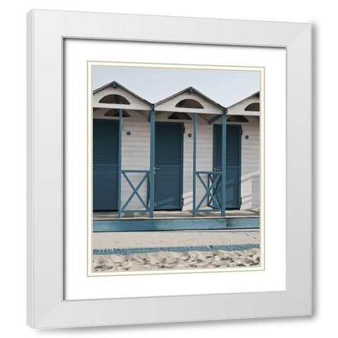 Plage 1 White Modern Wood Framed Art Print with Double Matting by Braun Studio