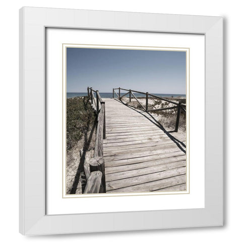 Plage 8 White Modern Wood Framed Art Print with Double Matting by Braun Studio