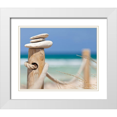 Plage 10 White Modern Wood Framed Art Print with Double Matting by Braun Studio