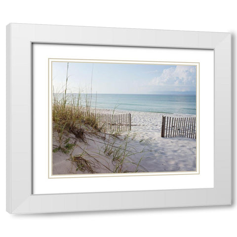 Plage 12 White Modern Wood Framed Art Print with Double Matting by Braun Studio