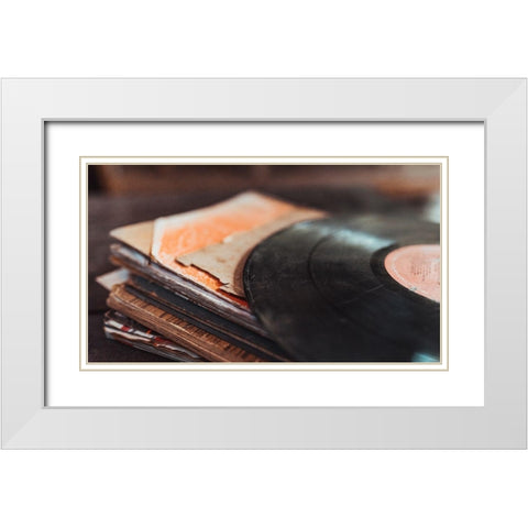 Vinyl Endormi White Modern Wood Framed Art Print with Double Matting by Braun Studio