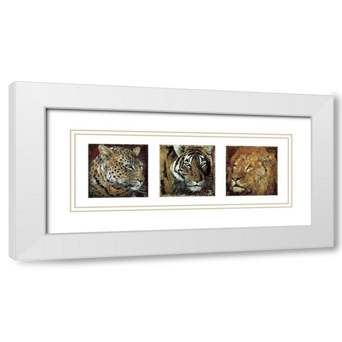 Composition Fauves White Modern Wood Framed Art Print with Double Matting by Arietti, Fabienne