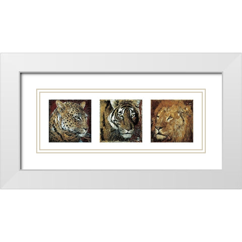 Composition Fauves White Modern Wood Framed Art Print with Double Matting by Arietti, Fabienne