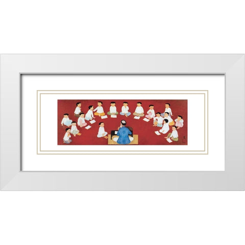 La classe White Modern Wood Framed Art Print with Double Matting by Mai-Thu