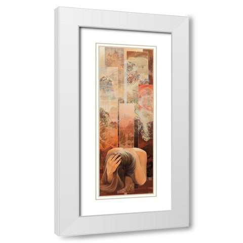 Et perle la pluie White Modern Wood Framed Art Print with Double Matting by Graux, David