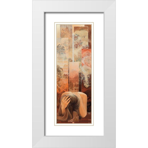 Et perle la pluie White Modern Wood Framed Art Print with Double Matting by Graux, David