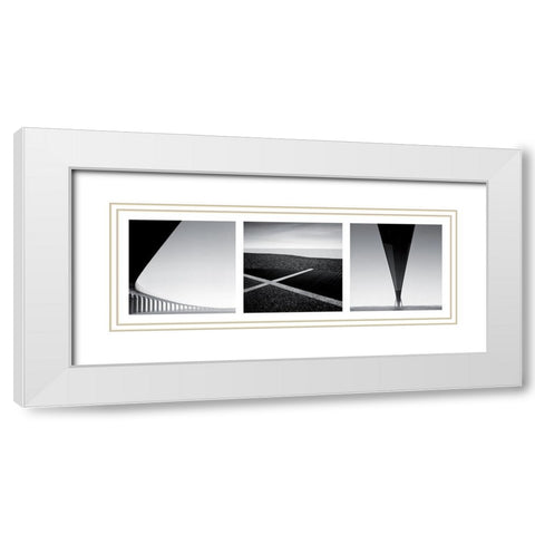 Serenite White Modern Wood Framed Art Print with Double Matting by Laurenceau, Gerard