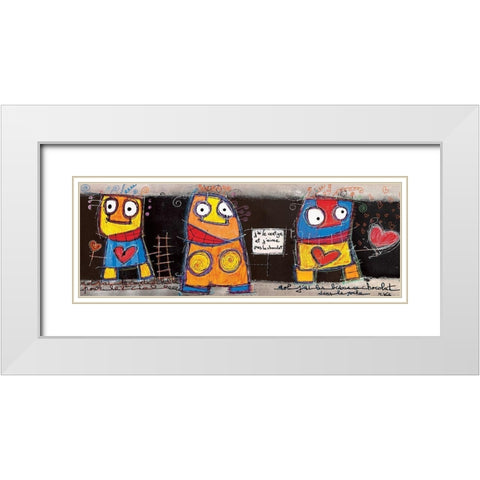 Jaime pas le chocolat White Modern Wood Framed Art Print with Double Matting by Mika