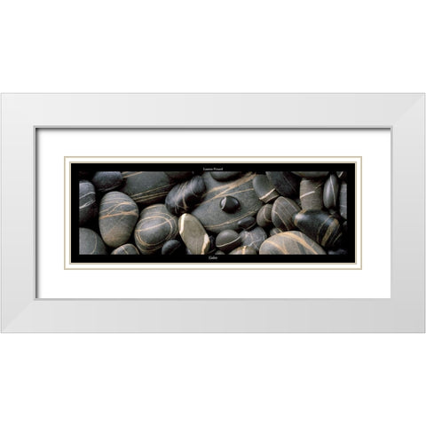 Galets noirs II White Modern Wood Framed Art Print with Double Matting by Pinsard, Laurent