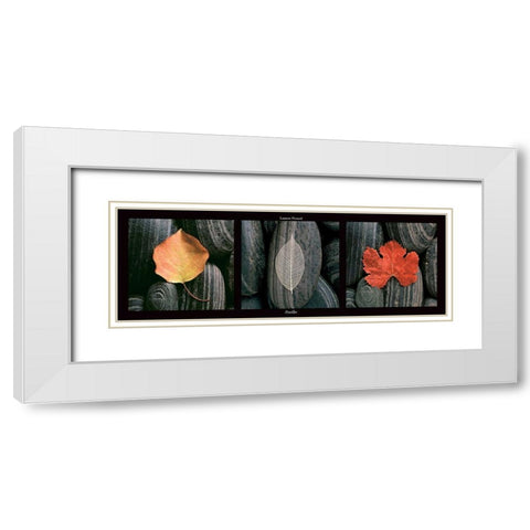 Feuilles White Modern Wood Framed Art Print with Double Matting by Pinsard, Laurent