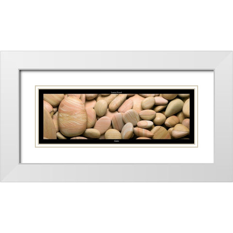 Galets II White Modern Wood Framed Art Print with Double Matting by Pinsard, Laurent