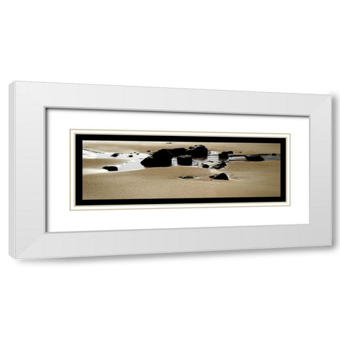 Sable et roche White Modern Wood Framed Art Print with Double Matting by Pinsard, Laurent