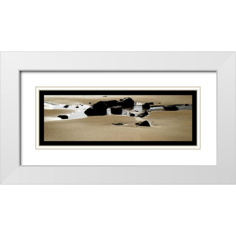 Sable et roche White Modern Wood Framed Art Print with Double Matting by Pinsard, Laurent