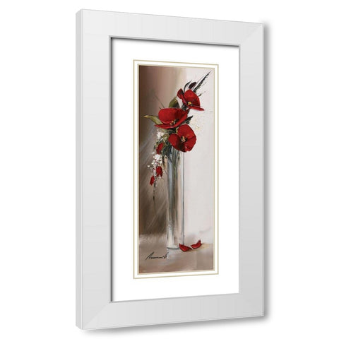 Hauteurs florales II White Modern Wood Framed Art Print with Double Matting by Tramoni, Oliver
