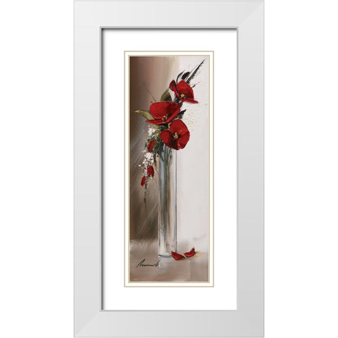 Hauteurs florales II White Modern Wood Framed Art Print with Double Matting by Tramoni, Oliver