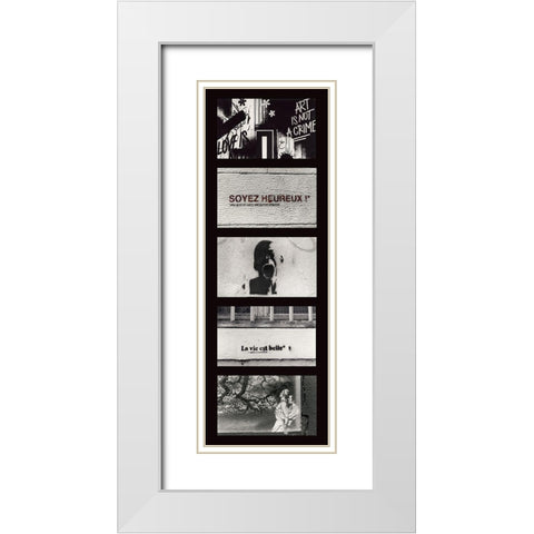 Composition White Modern Wood Framed Art Print with Double Matting by Callu, Frederique