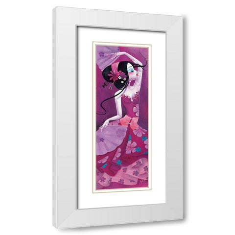 Folie deventails White Modern Wood Framed Art Print with Double Matting by Sybile