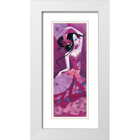 Folie deventails White Modern Wood Framed Art Print with Double Matting by Sybile