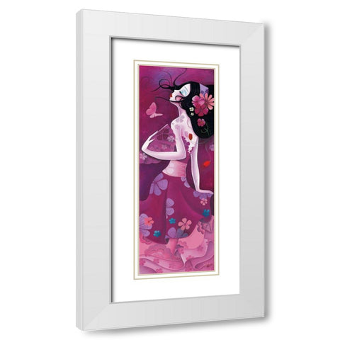 Harmonie White Modern Wood Framed Art Print with Double Matting by Sybile