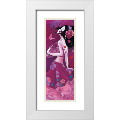 Harmonie White Modern Wood Framed Art Print with Double Matting by Sybile