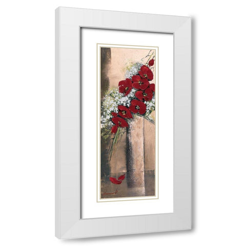 Bouquet dorchideÂ´es rouges II White Modern Wood Framed Art Print with Double Matting by Tramoni, Oliver