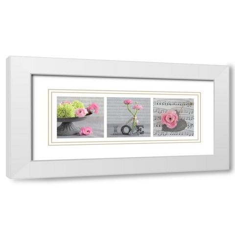 Composition florale White Modern Wood Framed Art Print with Double Matting by Chatelain, Sonia