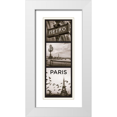 City Paris White Modern Wood Framed Art Print with Double Matting by Braun Studio