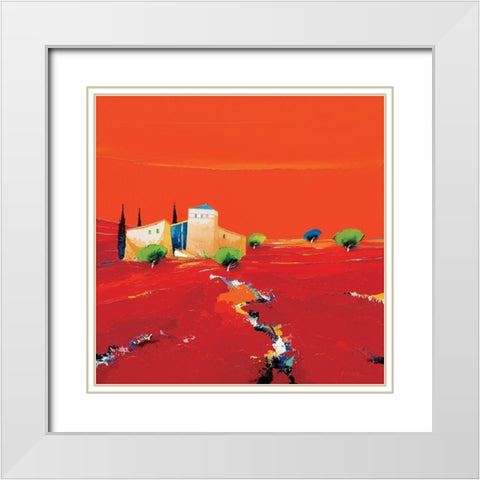 Terre des ocres rouges White Modern Wood Framed Art Print with Double Matting by Eurgal, Christian