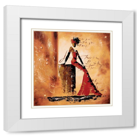 Charmeuses I White Modern Wood Framed Art Print with Double Matting by Johanna