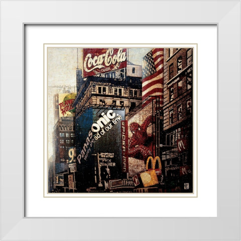 Spiderman Planet White Modern Wood Framed Art Print with Double Matting by Arietti, Fabienne