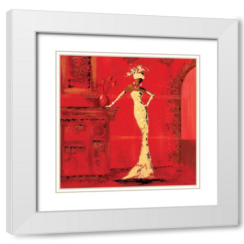 Au salon I White Modern Wood Framed Art Print with Double Matting by Johanna