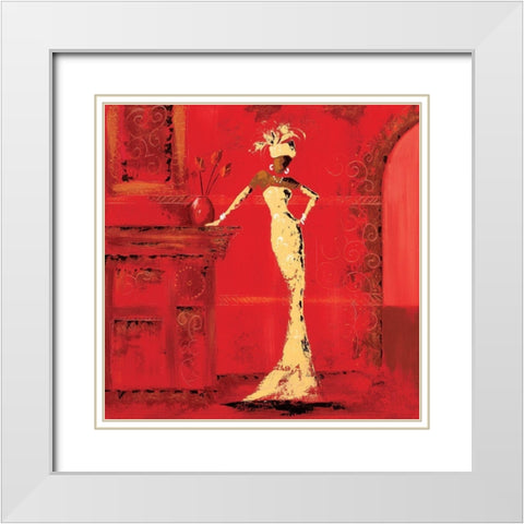 Au salon I White Modern Wood Framed Art Print with Double Matting by Johanna