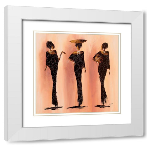 Entre femmes I White Modern Wood Framed Art Print with Double Matting by Johanna