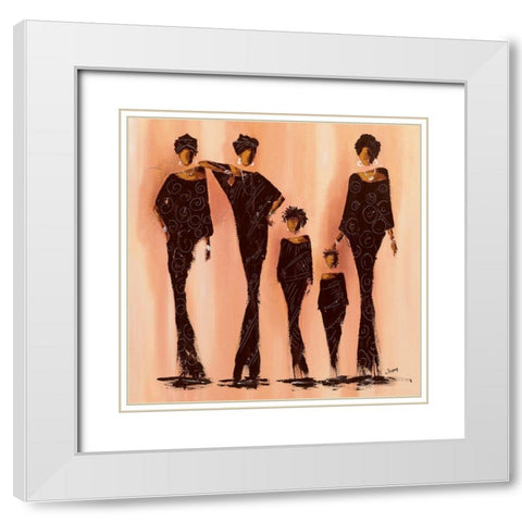 Entre femmes II White Modern Wood Framed Art Print with Double Matting by Johanna