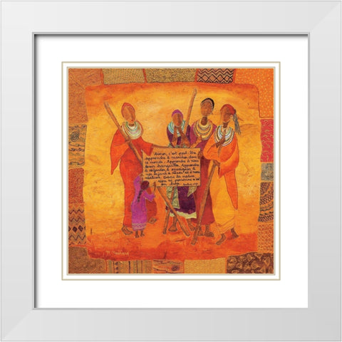 Aimer cest peut-etre White Modern Wood Framed Art Print with Double Matting by Neuhard, Michele