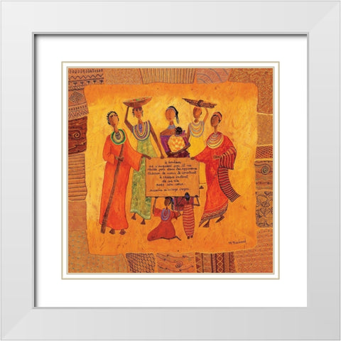 Le bonheur White Modern Wood Framed Art Print with Double Matting by Neuhard, Michele