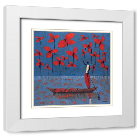 Cueillette White Modern Wood Framed Art Print with Double Matting by Rauscher, Michel