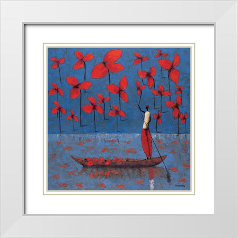 Cueillette White Modern Wood Framed Art Print with Double Matting by Rauscher, Michel