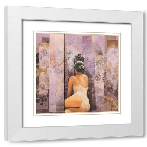 Un Jour a tattendre White Modern Wood Framed Art Print with Double Matting by Graux, David